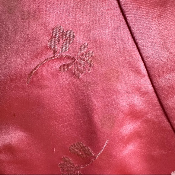 Vintage Dynasty for Lord & Taylor Kimono Jacket✨Pink Satin Brocade✨Cool history - Picture 4 of 17